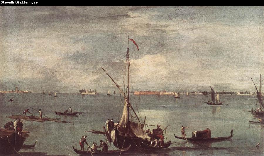 GUARDI, Francesco The Lagoon with Boats, Gondolas, and Rafts kug